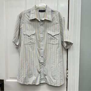 Panhandle‎ Slim western wear pearl snap short sleeve shirt men's xl.